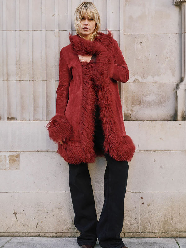 Lulu Red Afghan Coat
