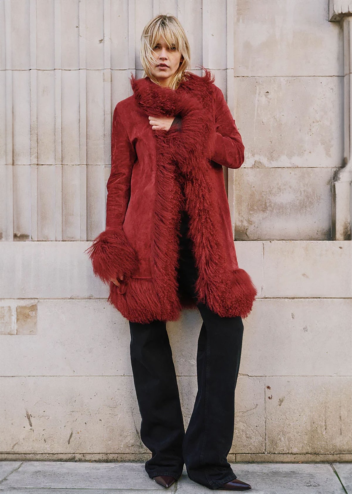 Lulu Red Afghan Coat