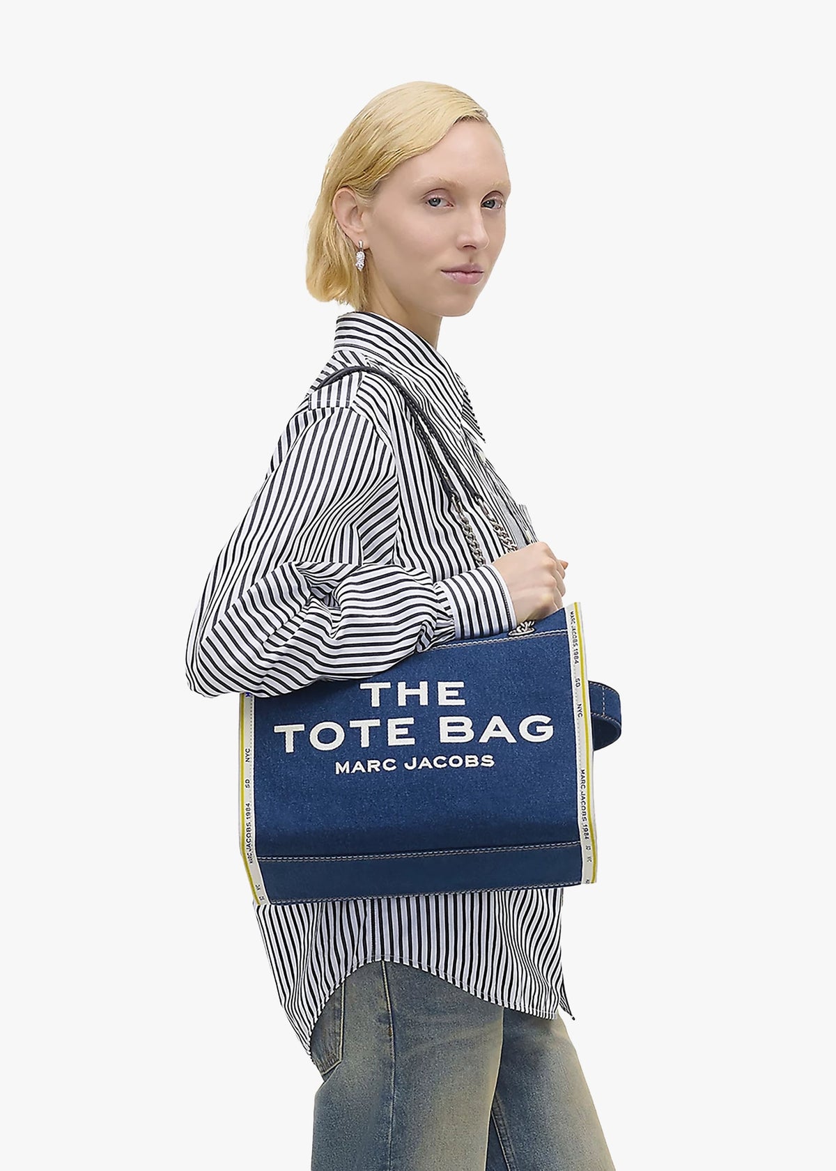 The Denim Chain Medium Dark Wash Tote Bag