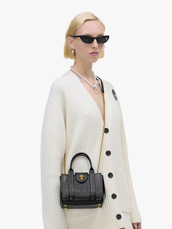 The Turnlock Black Cross-Body Tote Bag