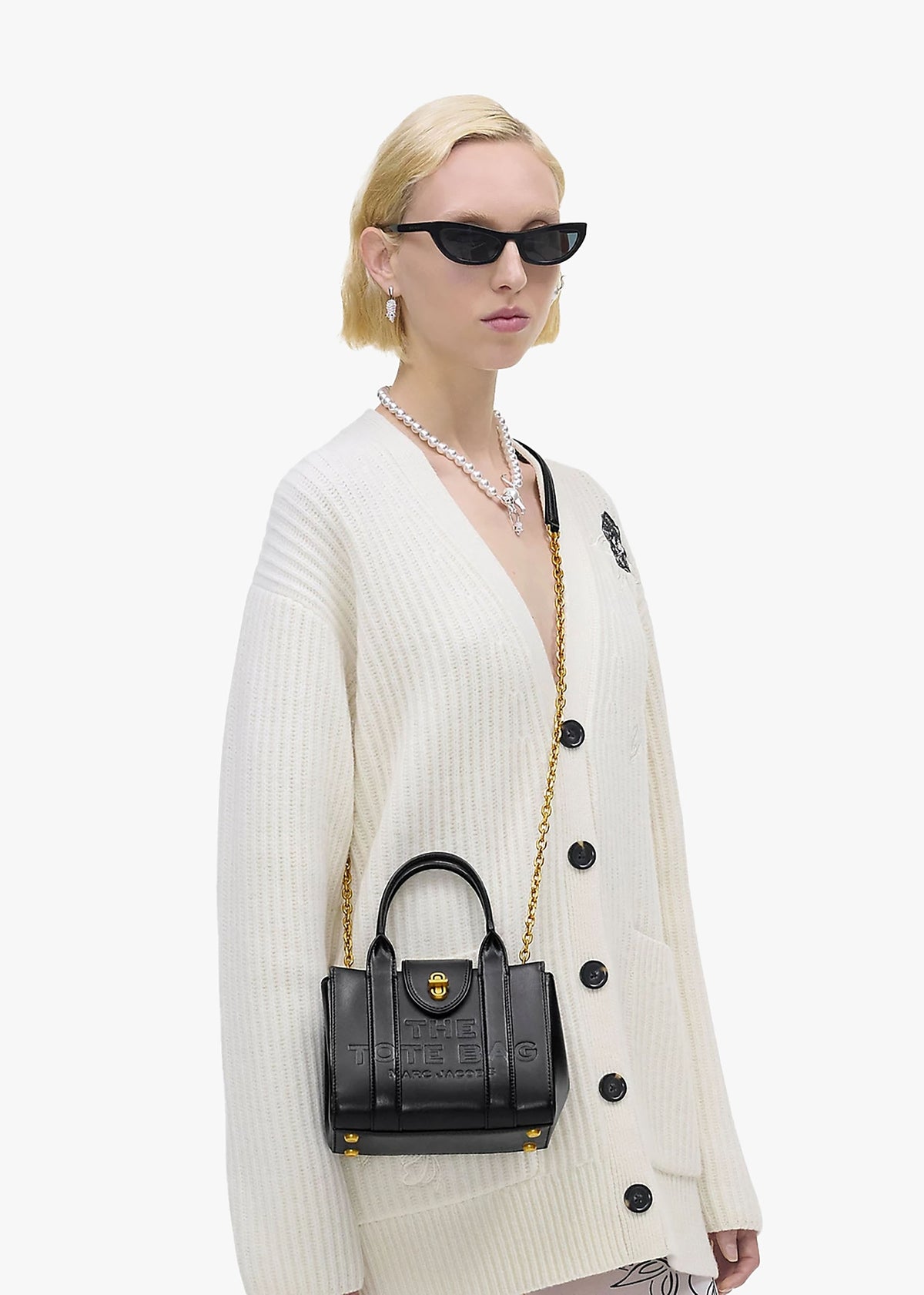 The Turnlock Black Cross-Body Tote Bag