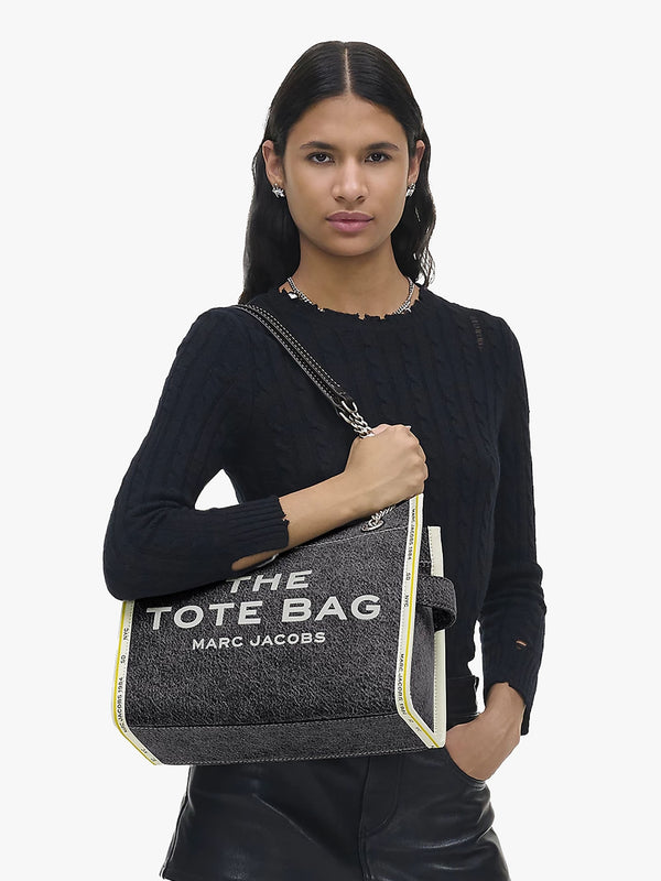 The Denim Chain Medium Black Wash Tote Bag