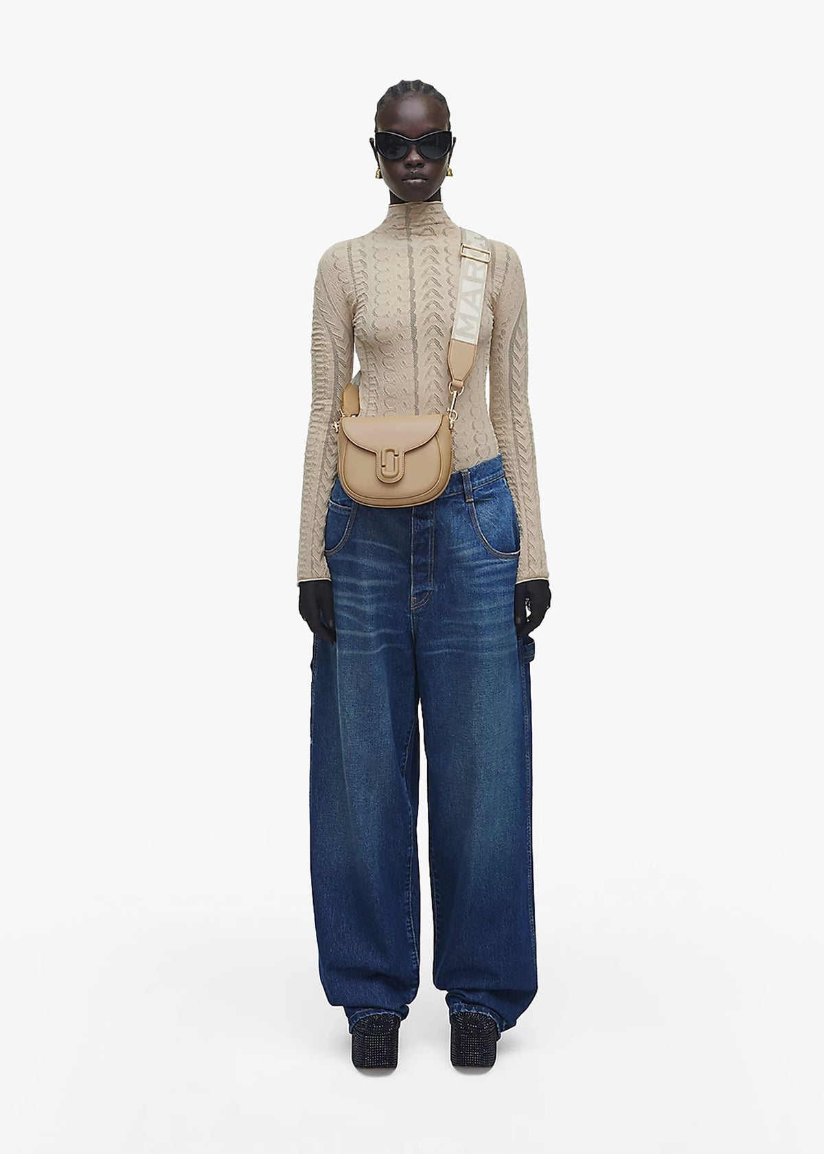The Covered J Marc Camel Leather Saddle Bag