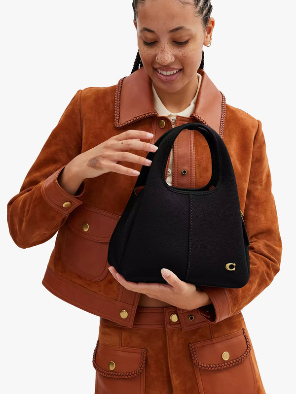 Lana 23 Black Leather Shoulder Bag