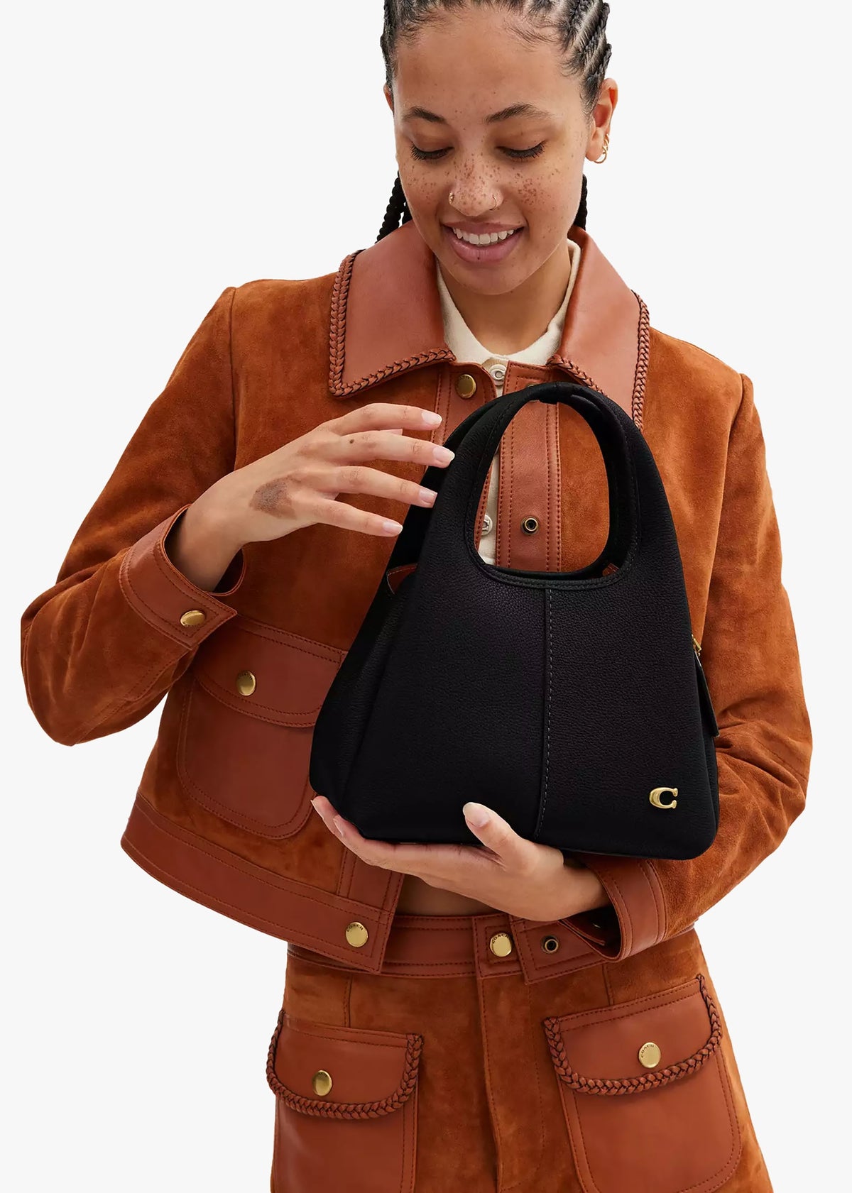 Lana 23 Black Leather Shoulder Bag