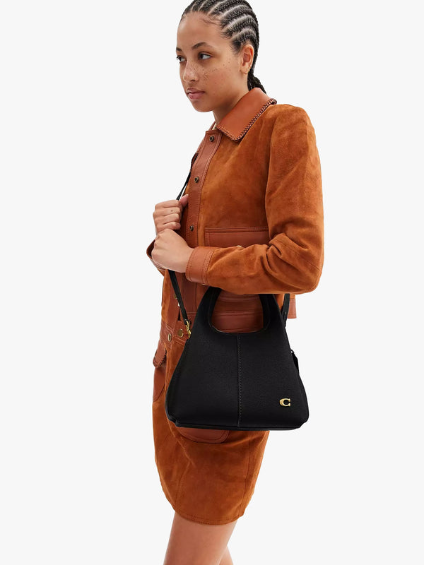 Lana 23 Black Leather Shoulder Bag