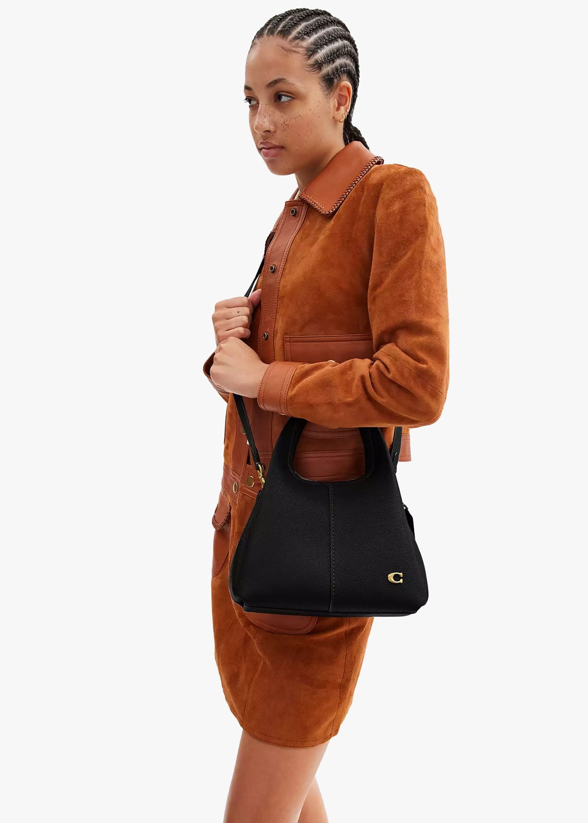 Lana 23 Black Leather Shoulder Bag
