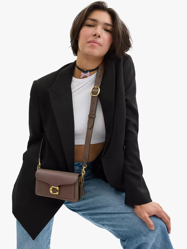 Tabby 20 Dark Stone Leather Shoulder Bag