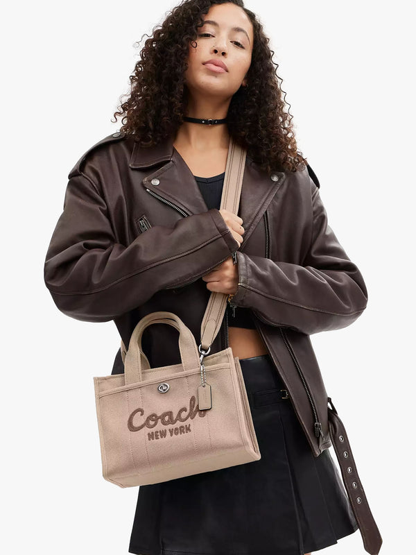 Cargo Dark Natural Canvas Tote Bag
