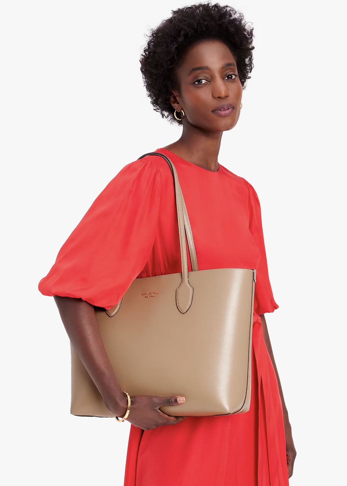 Large Bleecker Timeless Taupe Leather Tote Bag