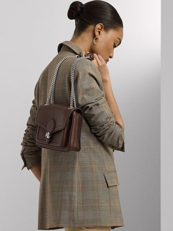 Small Bradley Convertible Dark Mahogany Pebbled Leather Shoulder Bag