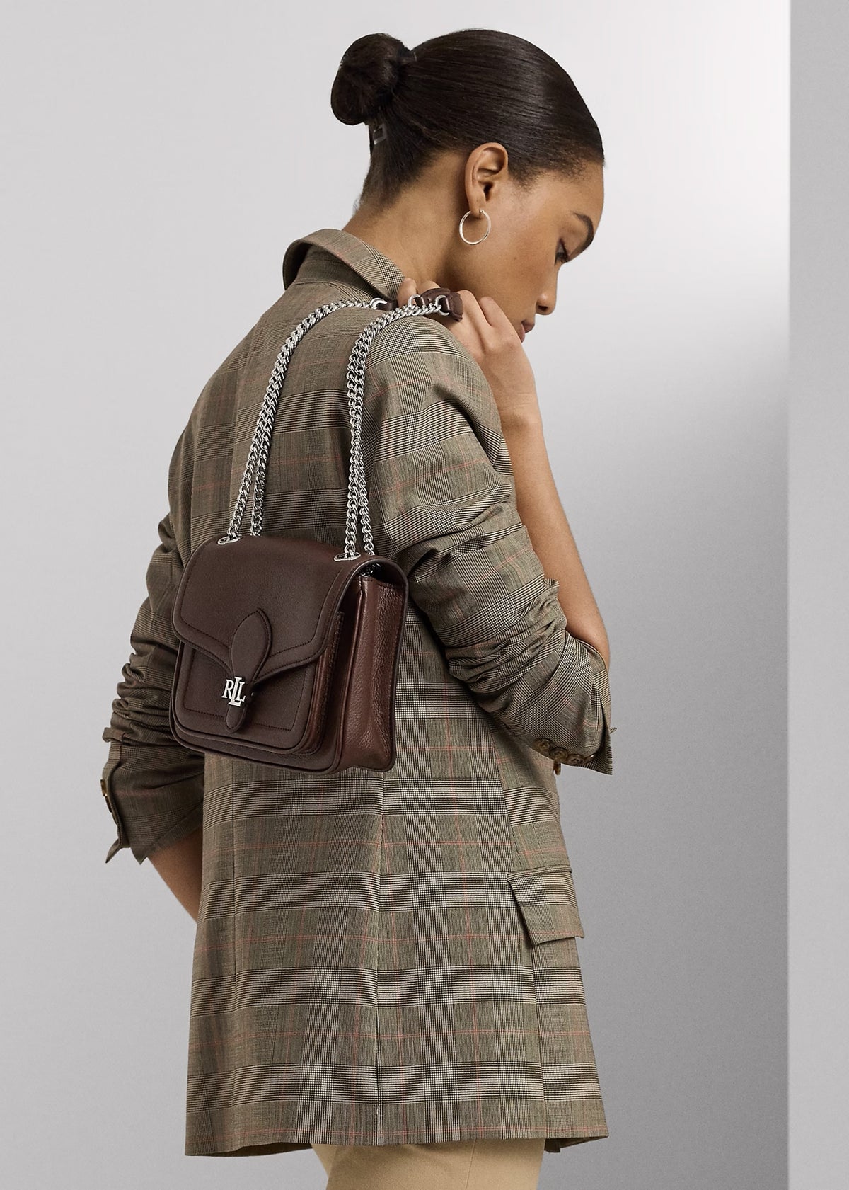 Small Bradley Convertible Dark Mahogany Pebbled Leather Shoulder Bag