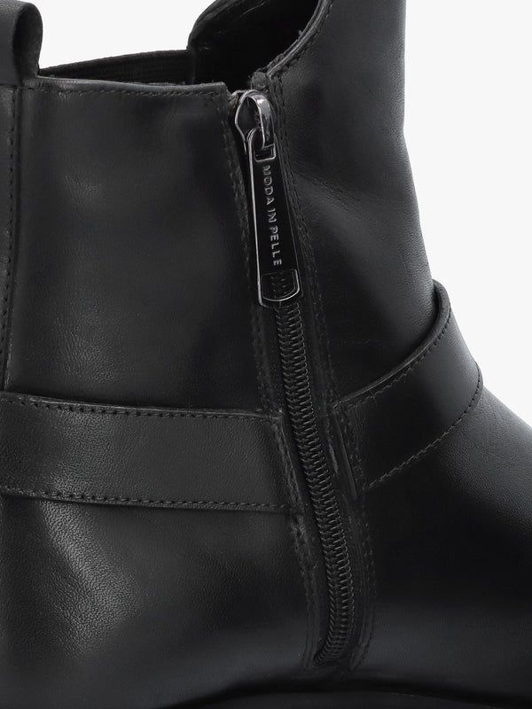 Palanne Black Leather Chelsea Boots