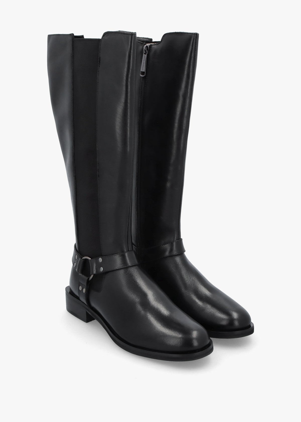 Sevrin Black Leather Knee Boots