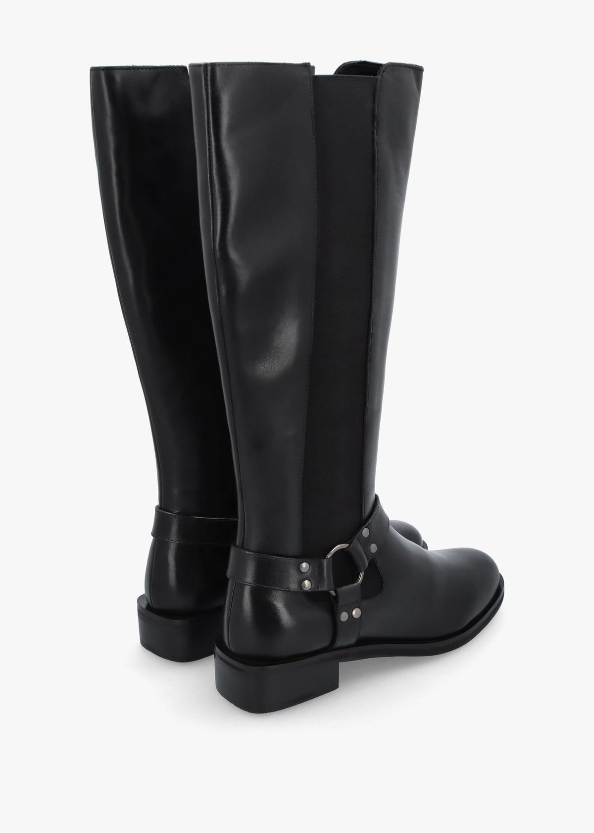 Sevrin Black Leather Knee Boots