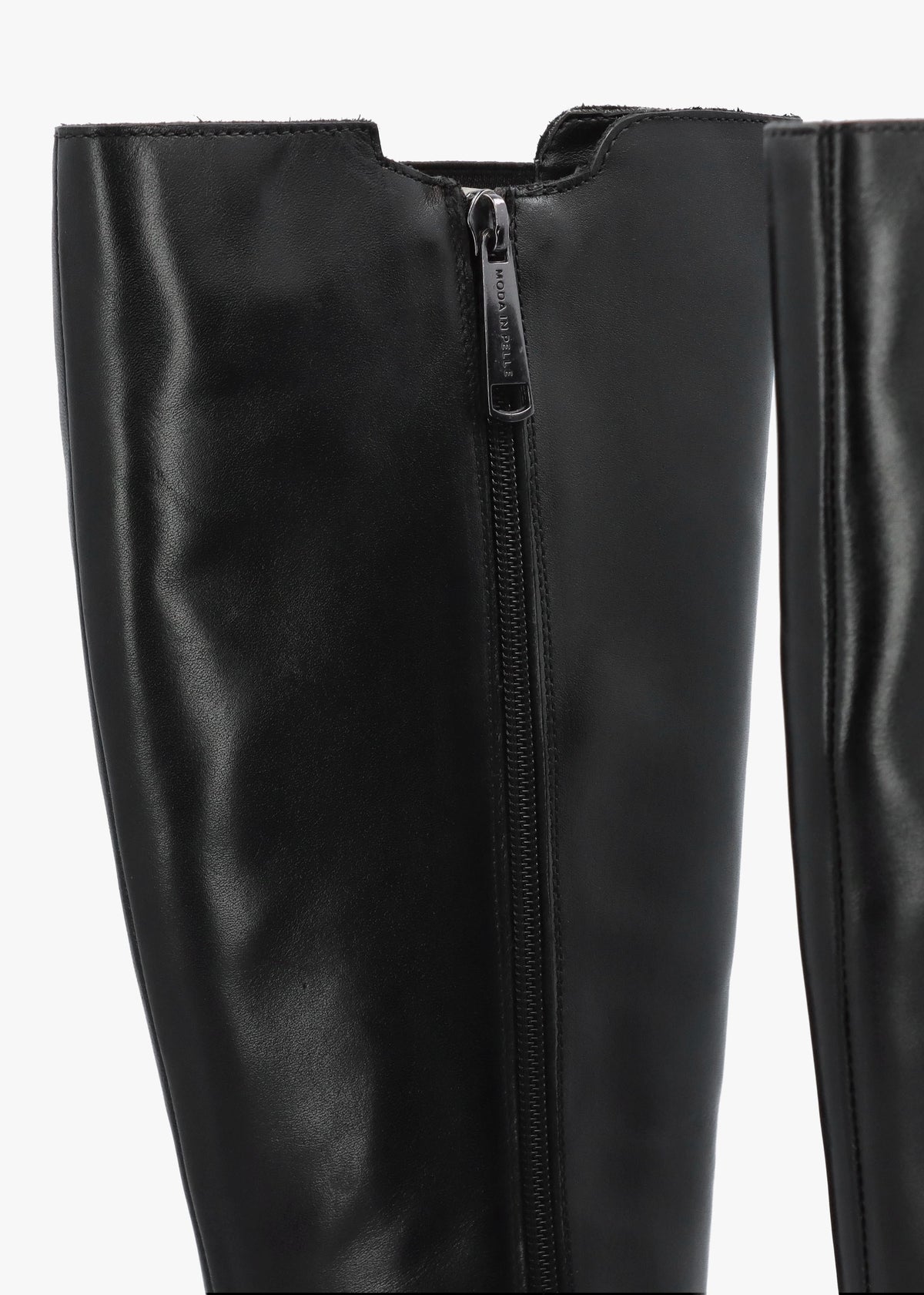 Sevrin Black Leather Knee Boots