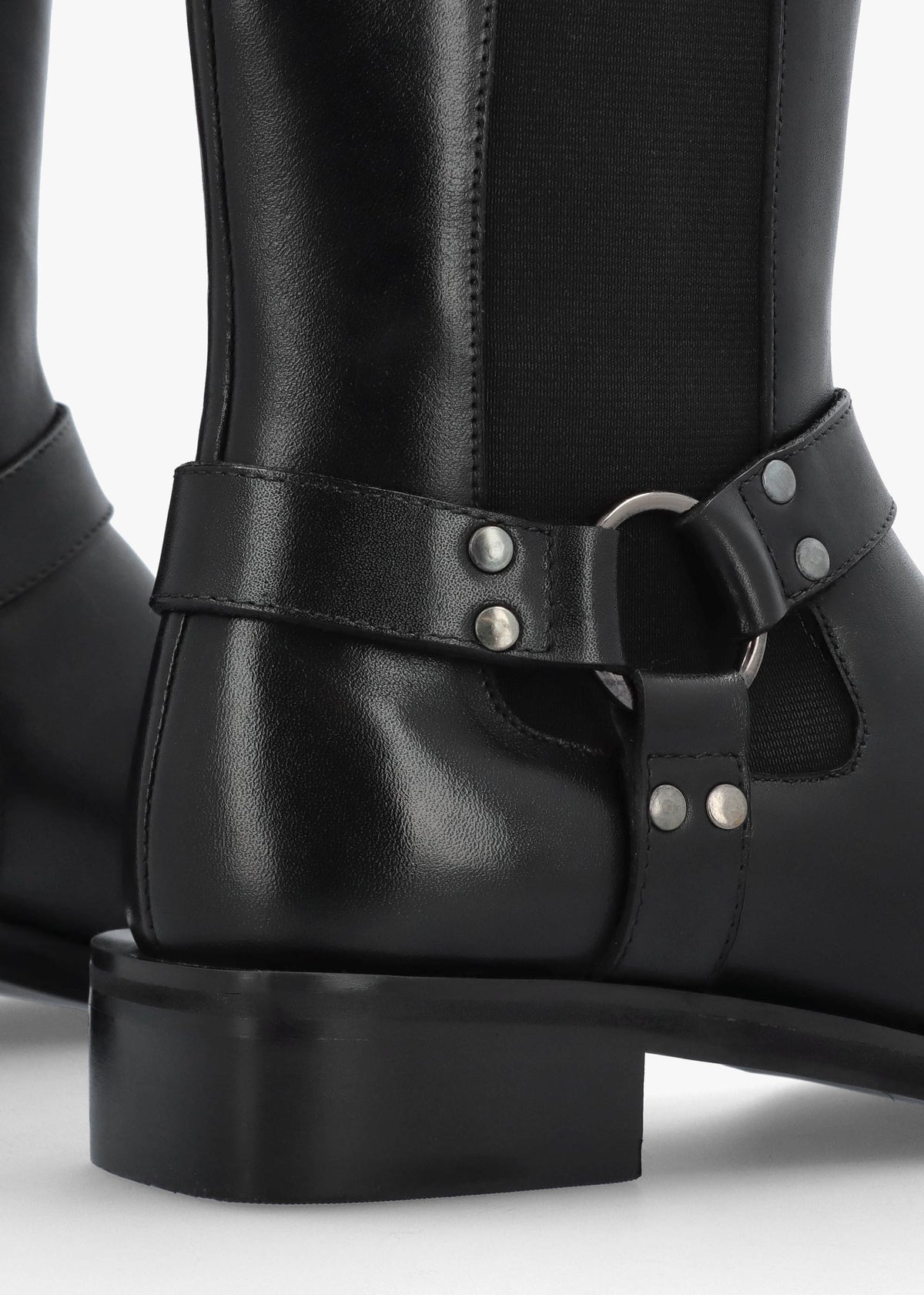Sevrin Black Leather Knee Boots