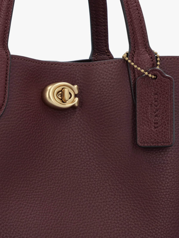 Willow 24 Burgundy Leather Tote Bag