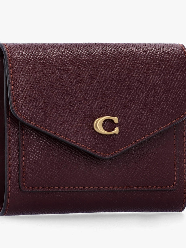 Wyn Burgundy Crossgrain Leather Wallet