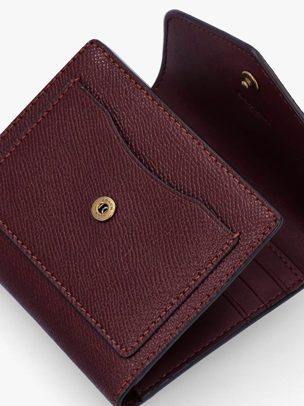 Wyn Burgundy Crossgrain Leather Wallet