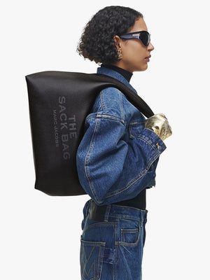 The Sack Large Black Leather Shoulder Bag