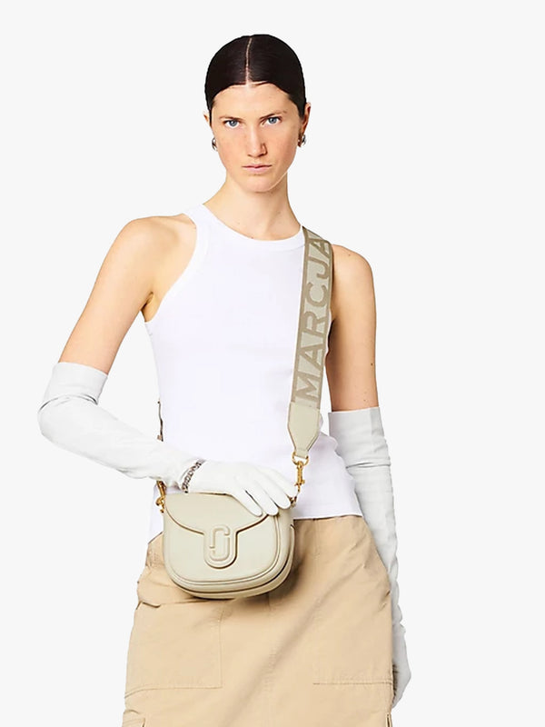 The J Marc Small Cloud White Leather Saddle Bag