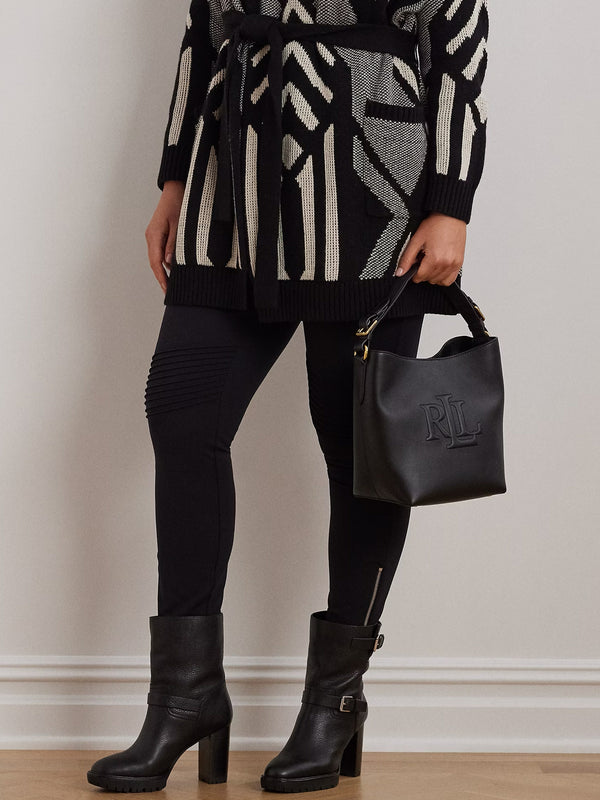 Witley Medium Black Leather Bucket Bag
