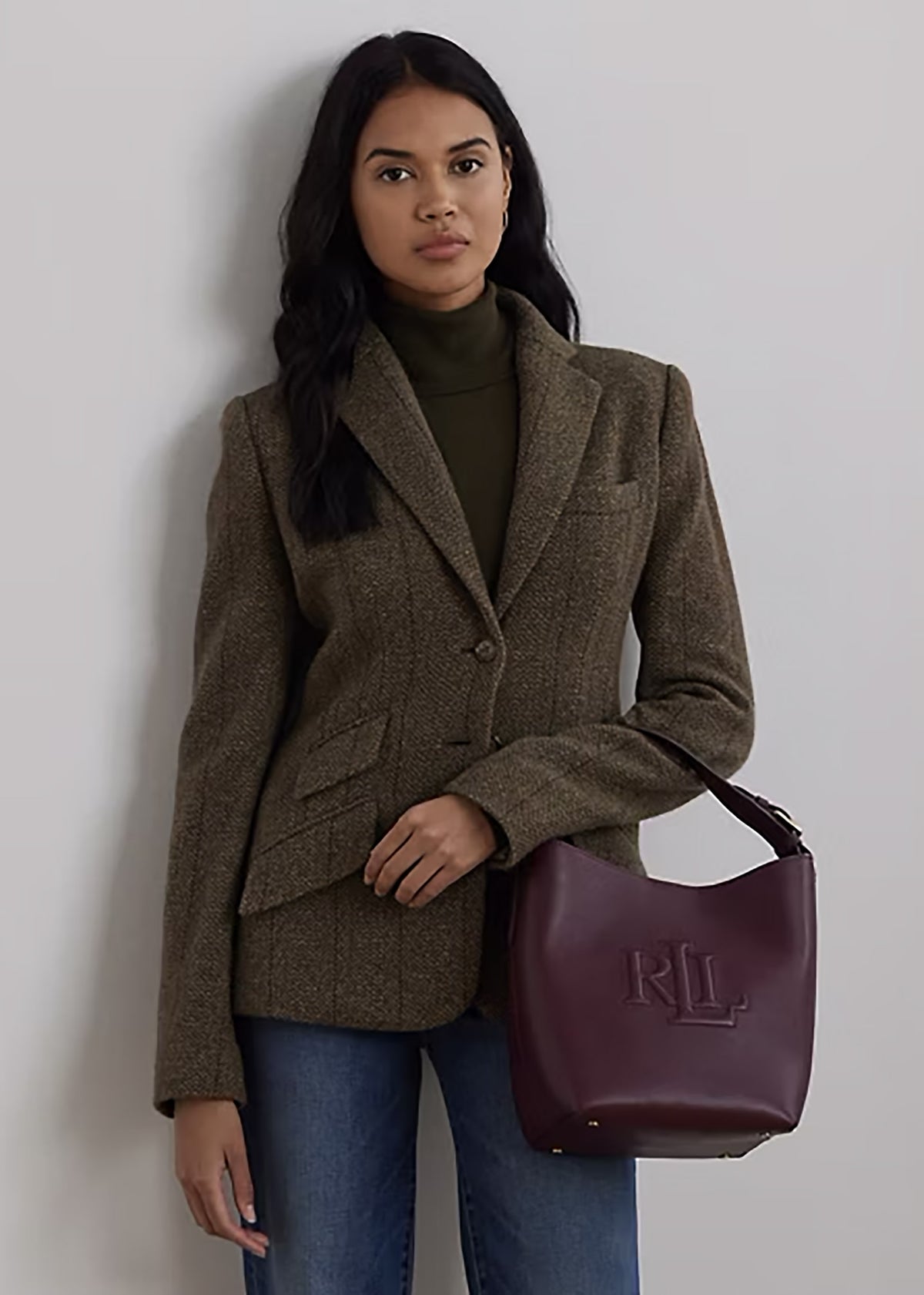 Witley Medium Red Leather Bucket Bag