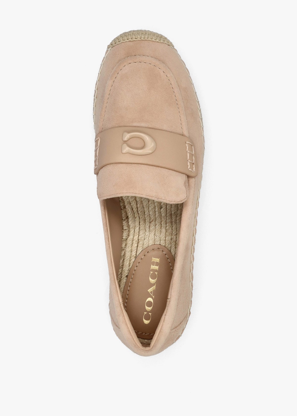 Camilla Beechwood Suede Logo Flat Espadrilles