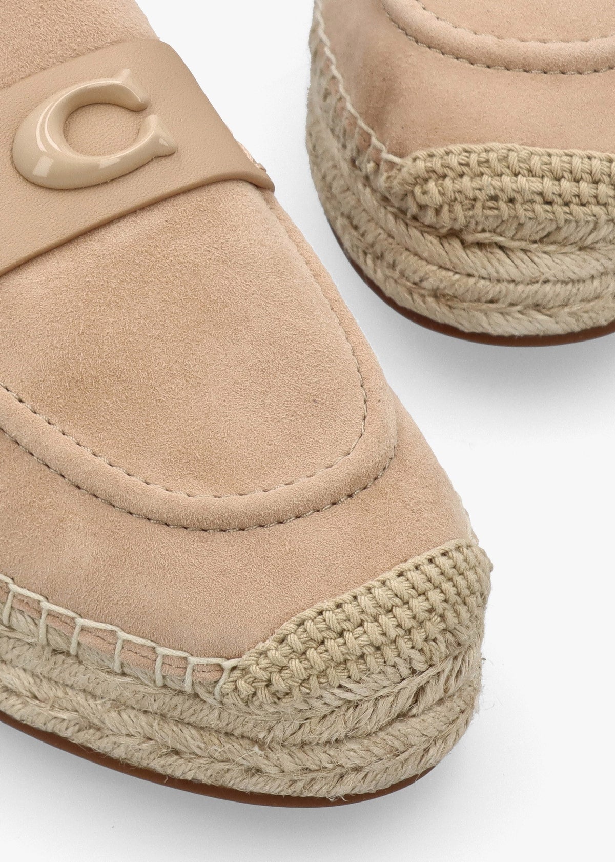 Camilla Beechwood Suede Logo Flat Espadrilles