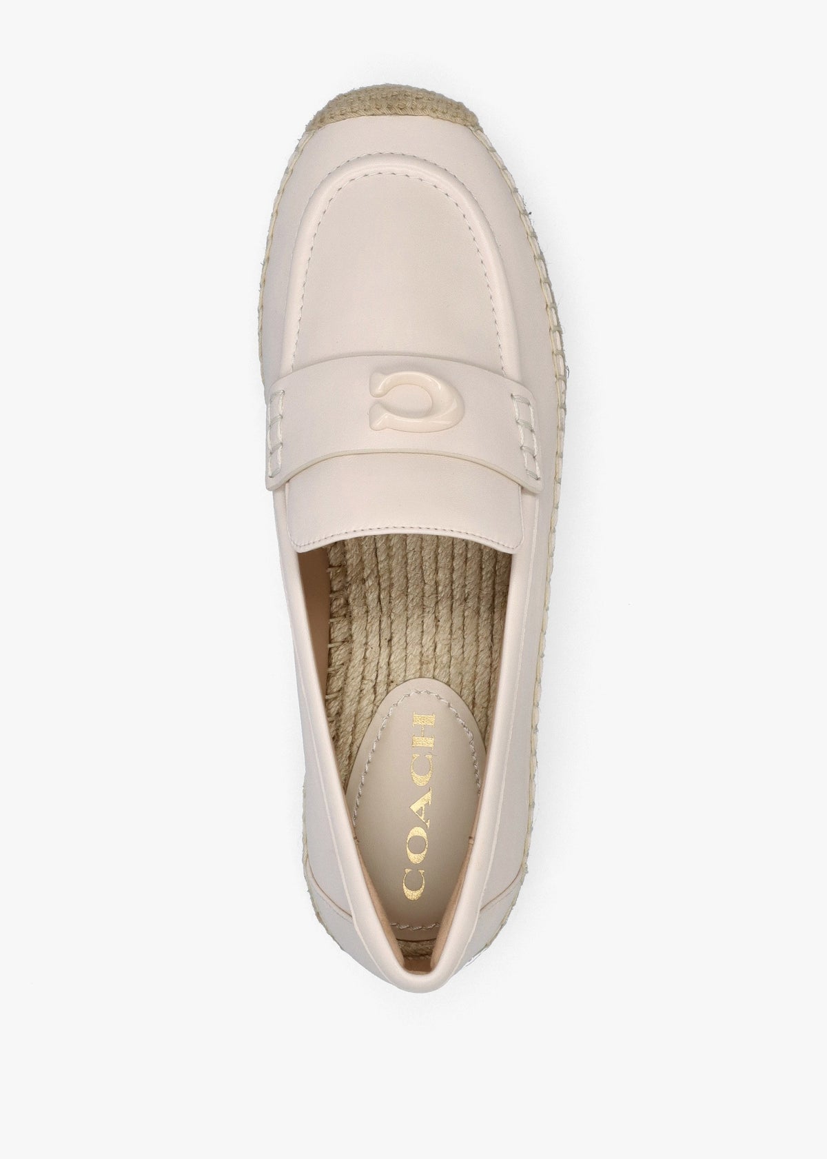 Camilla Chalk Leather Logo Flat Espadrilles