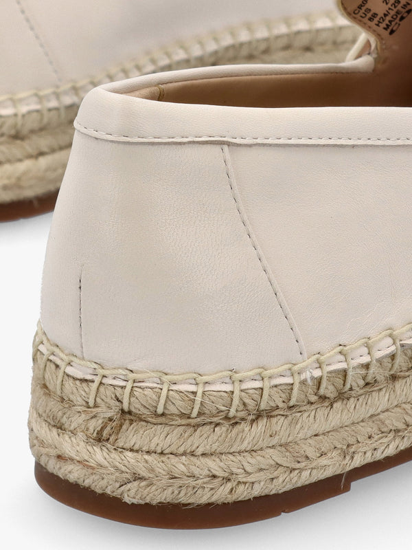 Camilla Chalk Leather Logo Flat Espadrilles