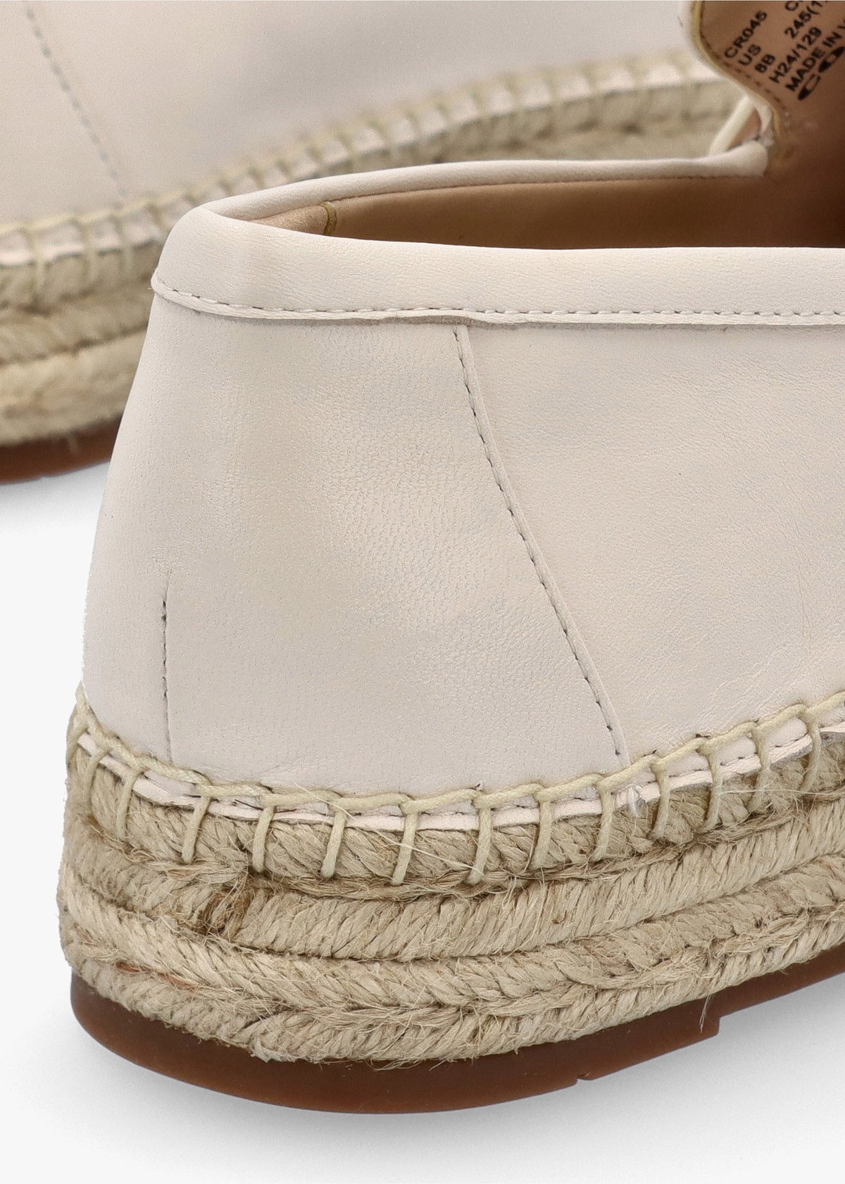Camilla Chalk Leather Logo Flat Espadrilles