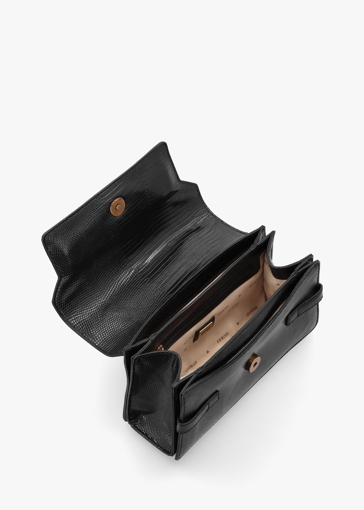 Sibel Black Bamboo Top Handle Cross-Body Bag