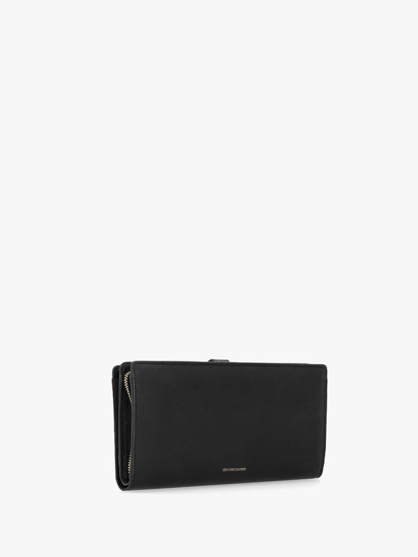 Large G Logo Black Leather Wallet