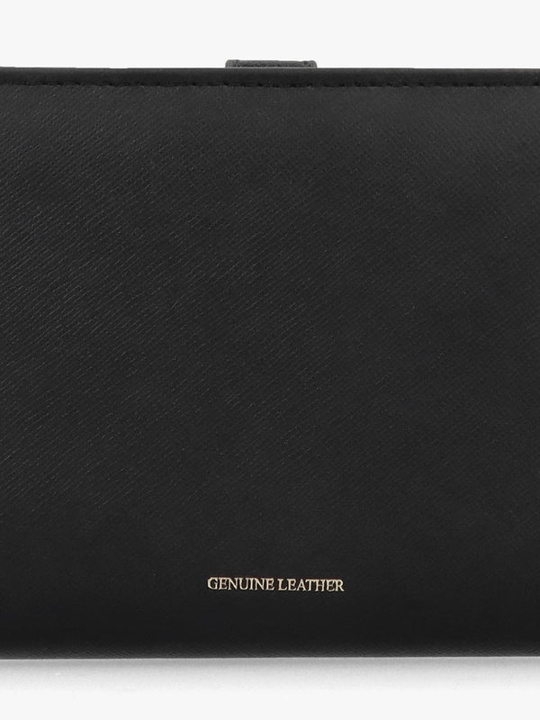 Large G Logo Black Leather Wallet