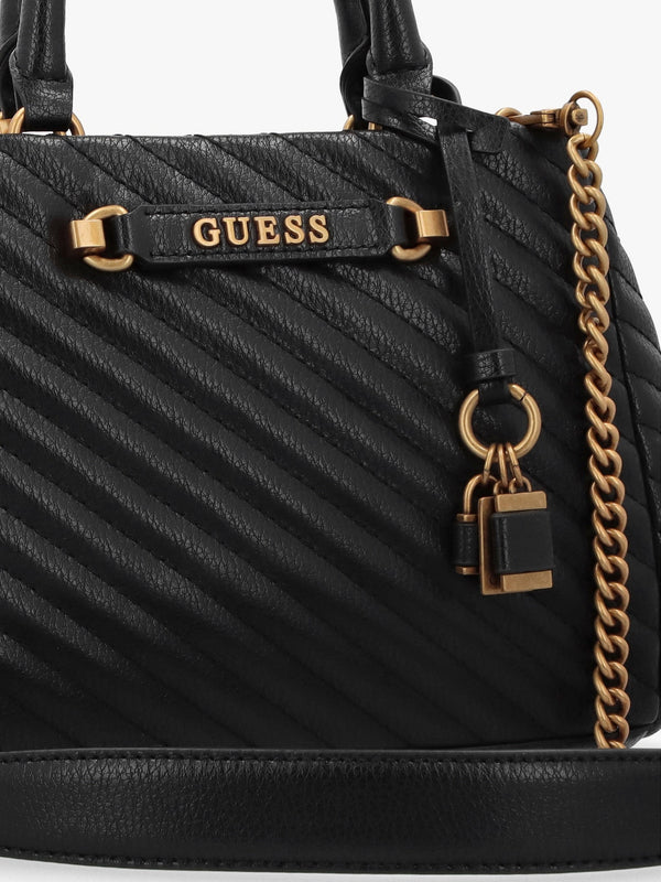 Small Sela Quilted Black Girlfriend Satchel Bag