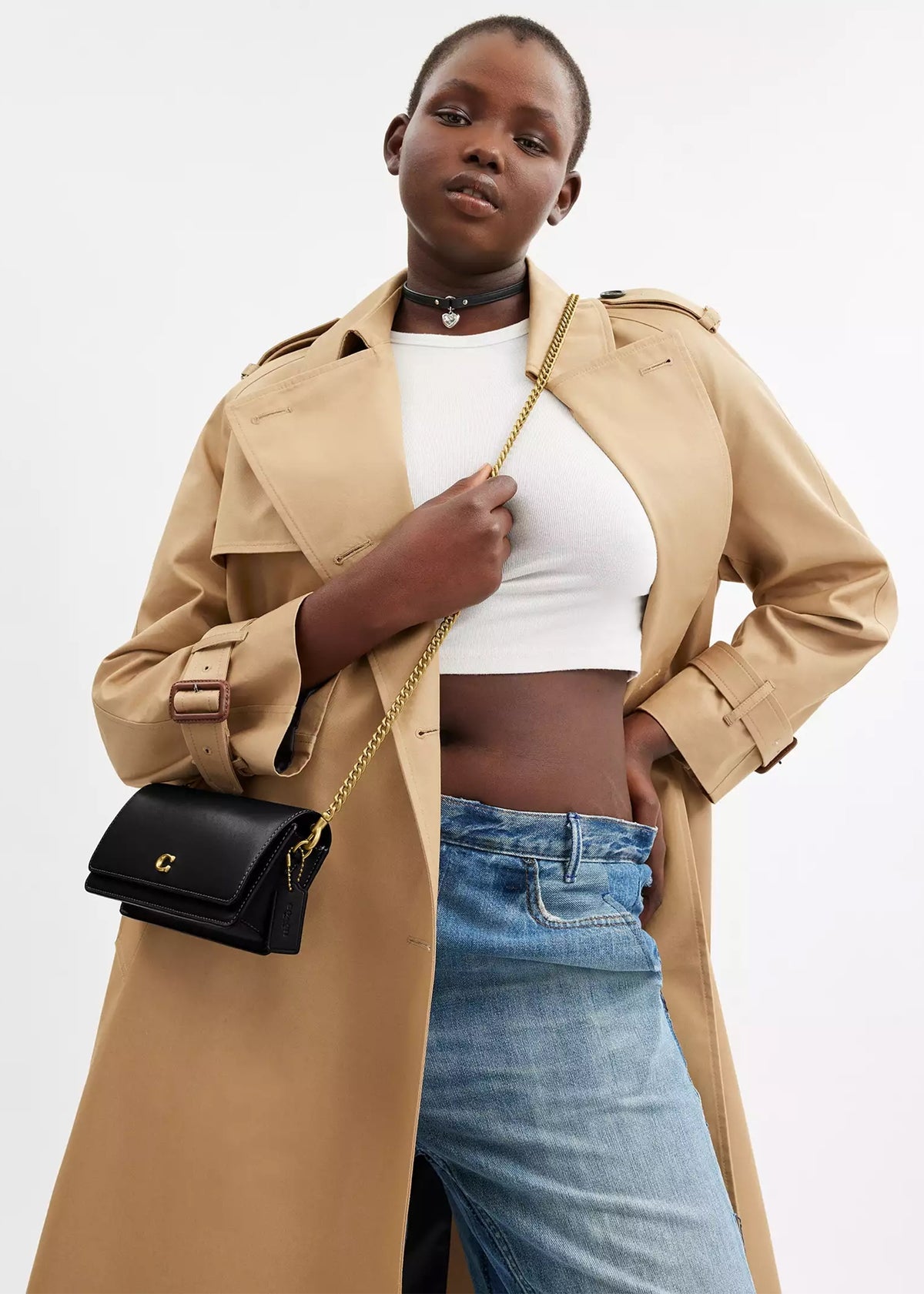 Evie Black Leather Wallet On A Chain Bag