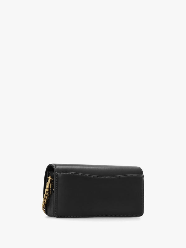 Evie Black Leather Wallet On A Chain Bag