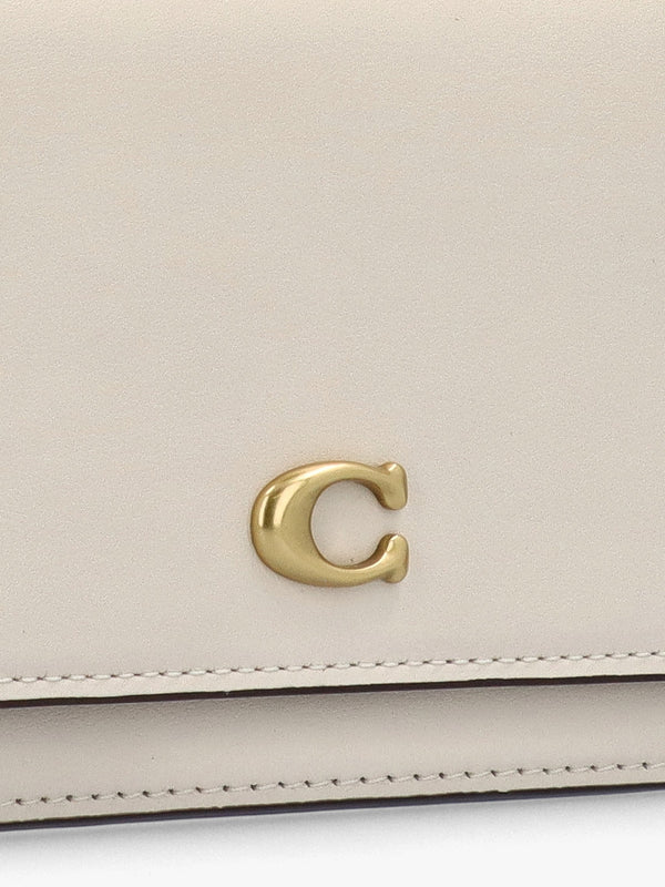 Evie Chalk Leather Wallet On A Chain Bag
