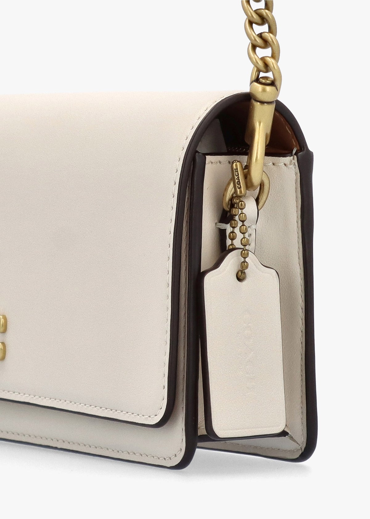 Evie Chalk Leather Wallet On A Chain Bag