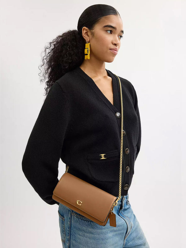 Evie Honey Brown Leather Wallet Bag