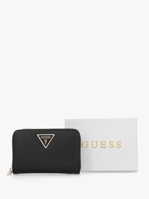 Medium Laural Black Zip Around Wallet