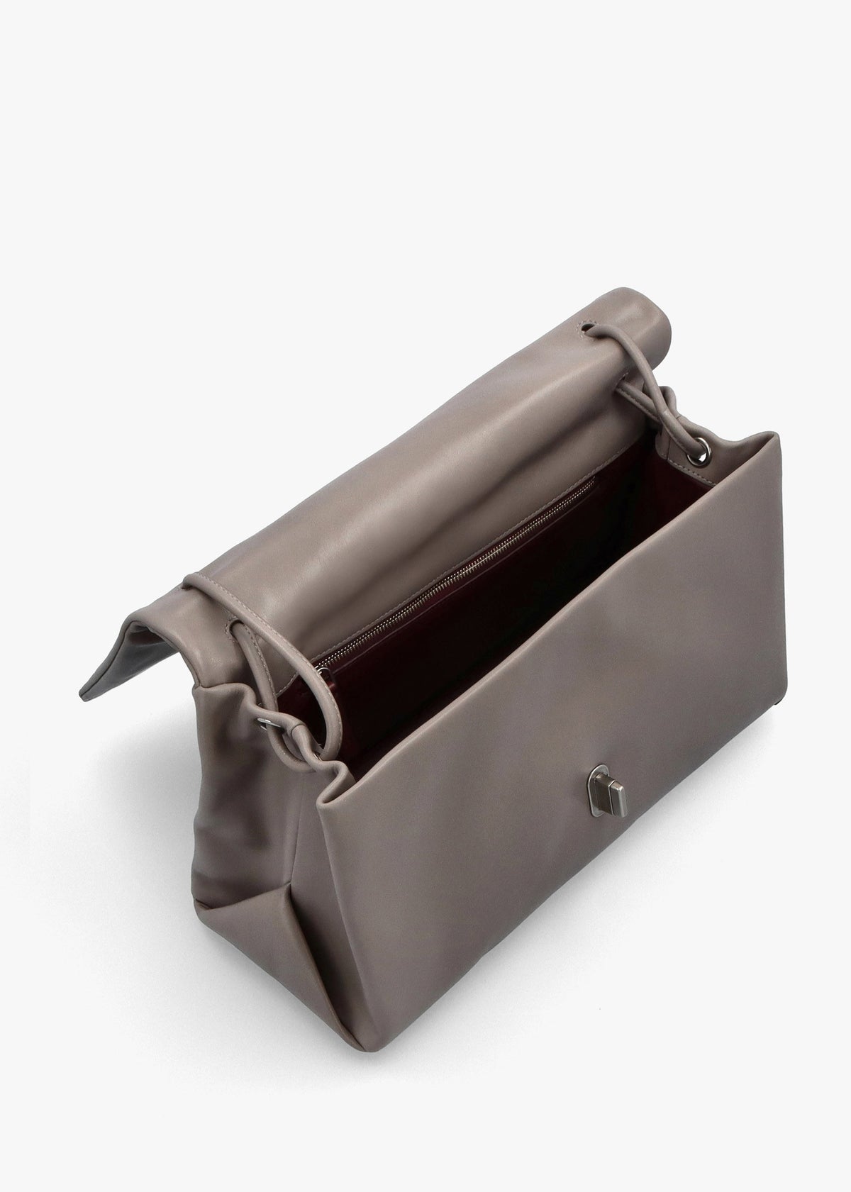 The Large Dual Cement Leather Shoulder Bag