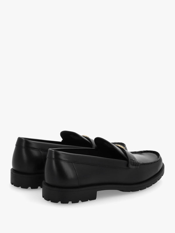 Jocelyn Black Leather Loafers