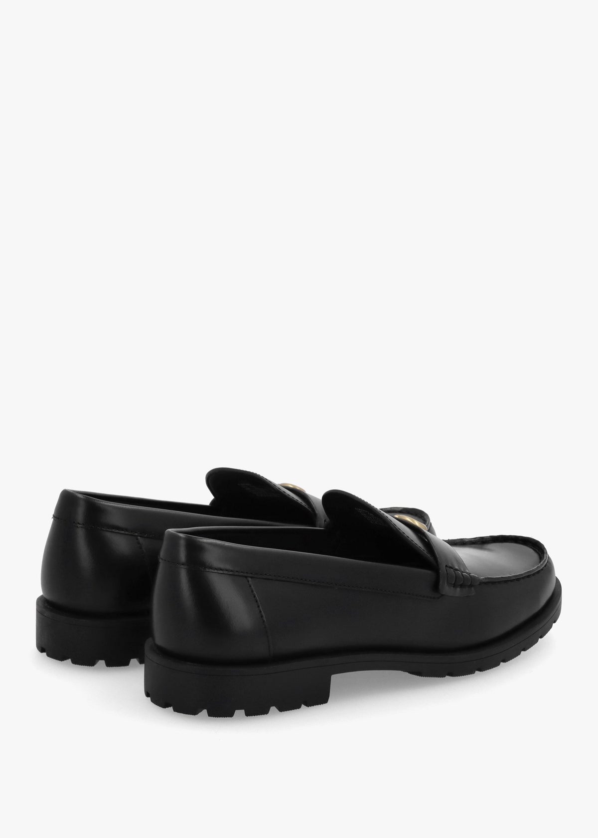 Jocelyn Black Leather Loafers