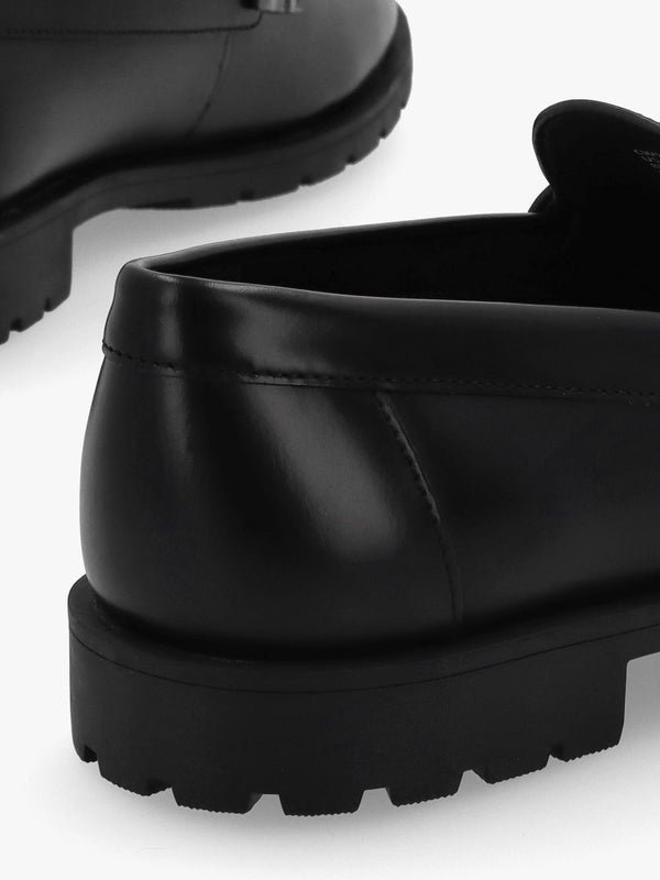 Jocelyn Black Leather Loafers