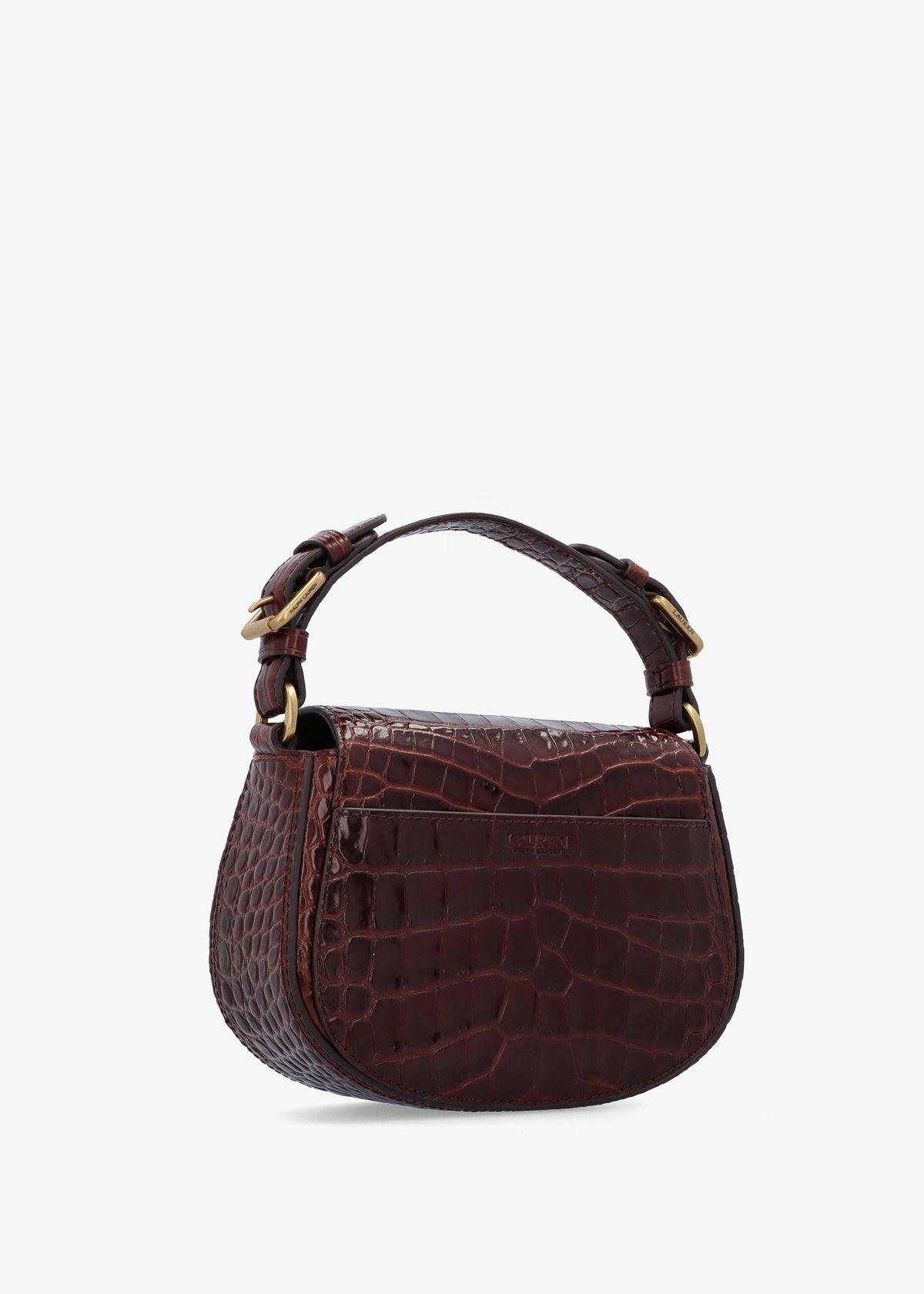 Embossed Tanner Medium Dark Mahogany Leather Cross-Body Bag