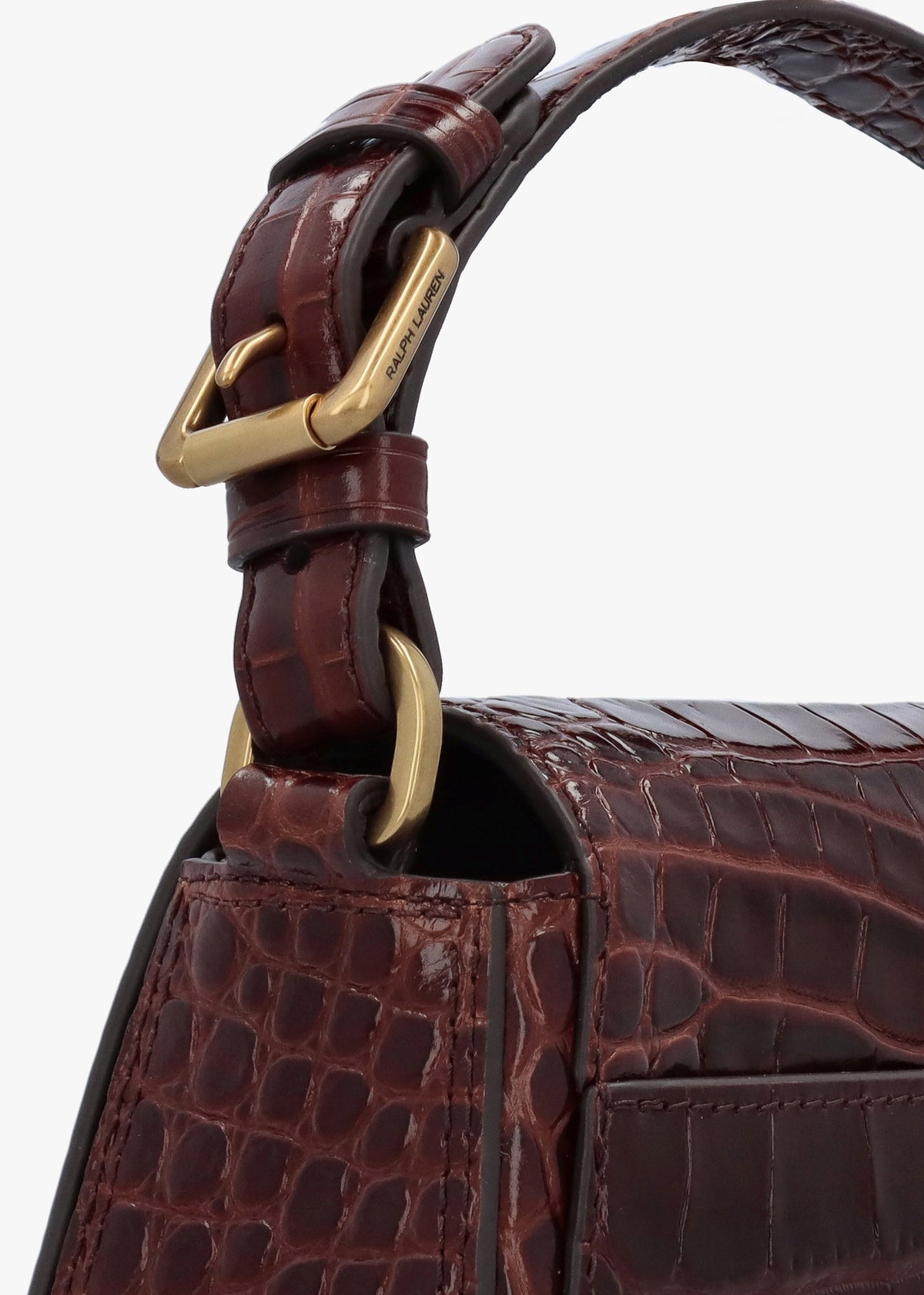 Embossed Tanner Medium Dark Mahogany Leather Cross-Body Bag