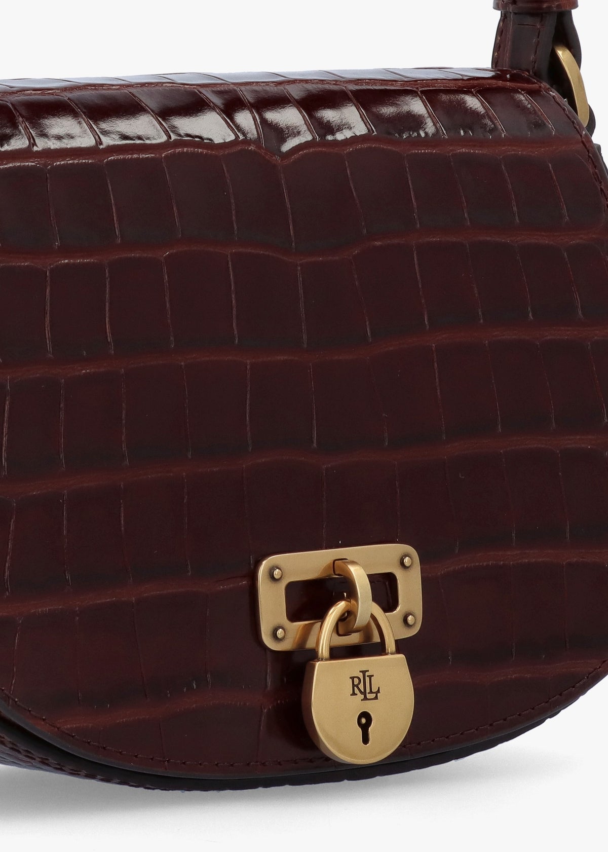 Embossed Tanner Medium Dark Mahogany Leather Cross-Body Bag